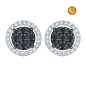 PENDIENTES CON DIAMANTES NEGROS Y BLANCOS