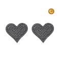 BLACK DIAMOND HEART EARRINGS