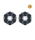 FLOWER EARRINGS WITH BLACK AND WHITE DIAMONDS