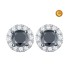 ROUND EARRINGS WITH BLACK AND WHITE DIAMONDS