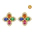 EARRINGS MULTICOLOR SAPPHIRES AND PEAR RUBIES WITH DIAMONDS