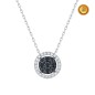 COLLAR CON DIAMANTES NEGROS Y BLANCOS