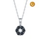 COLLAR FLOR DE DIAMANTES NEGROS Y BLANCOS COLLAR FLOR DE DIAMANTES NEGROS Y BLANCOS