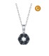 COLLAR FLOR DE DIAMANTES NEGROS Y BLANCOS