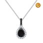 COLLAR PERA CON DIAMANTE NEGRO Y BLANCOS