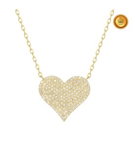HEART NECKLACE WITH WHITE DIAMONDS