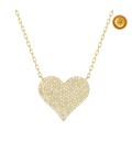 COLLAR CORAZON CON DIAMANTES BLANCOS