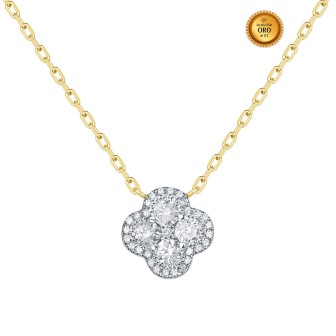 FLOWER NECKLACE WITH DIAMONDS