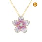 FLOWER NECKLACE WITH PINK SAPPHIRES AND DIAMONDS FLOWER NECKLACE WITH PINK SAPPHIRES AND DIAMONDS