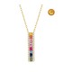 ELONGATED NECKLACE WITH MULTICOLORED SAPPHIRES, RUBY AND DIAMONDS