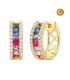 HOOP EARRINGS WITH MULTICOLORED SAPPHIRES, RUBY AND DIAMONDS