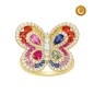 BUTTERFLY RING WITH MULTICOLORED SAPPHIRES, RUBY AND DIAMONDS