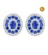 OVAL EARRINGS WITH BLUE SAPPHIRES AND DIAMONDS
