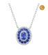 OVAL NECKLACE WITH BLUE SAPPHIRES AND DIAMONDS