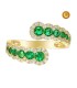 OPEN RING WITH EMERALDS AND DIAMONDS