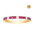 WEDDING RING WITH RUBIES AND DIAMONDS