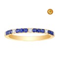 BLUE SAPPHIRE AND DIAMOND WEDDING RING