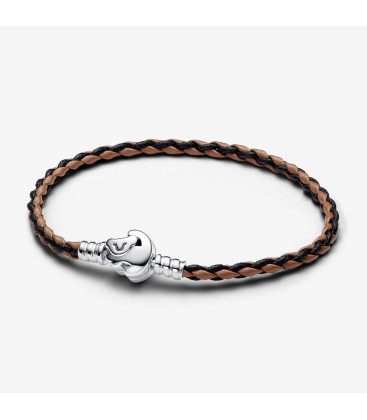 Pulsera Pandora Moments en Cuero Trenzado con Cierre El Rey León de Disney