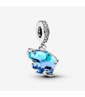 Blue Murano Glass Elephant Dangle Charm