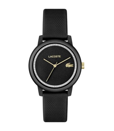 Reloj Lacoste silicona tres agujas cocodrilo unisex negro