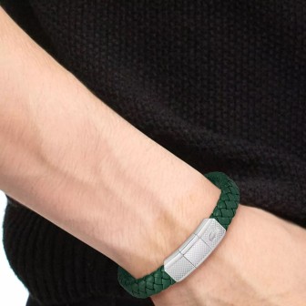 PULSERA LACOSTE CUERO VERDE