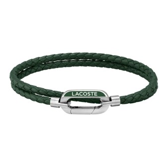PULSERA  LACOSTE EN CUERO VERDE