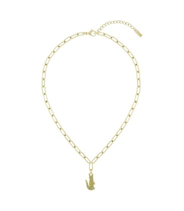 COLLAR COCODRILO LACOSTE EN ACERO DORADO AJUSTABLE