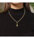 LACOSTE CROCODILE NECKLACE IN GOLD PLATED ADJUSTABLE STEEL