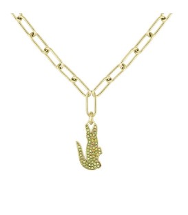 LACOSTE CROCODILE NECKLACE IN GOLD PLATED ADJUSTABLE STEEL