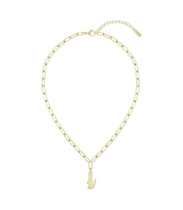 LACOSTE CROCODILE NECKLACE IN GOLD PLATED ADJUSTABLE STEEL