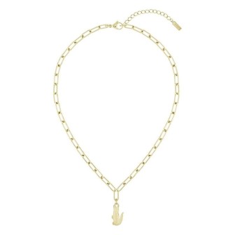COLLAR COCODRILO LACOSTE EN ACERO DORADO AJUSTABLE