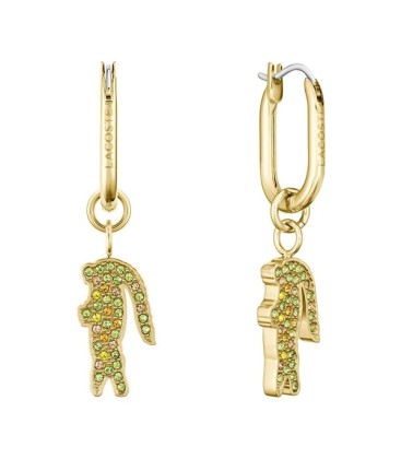 Lacoste Crocodile Gold Plated Steel Earrings