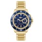 Lacoste multifunction watch in gold-plated steel with navy blue dial