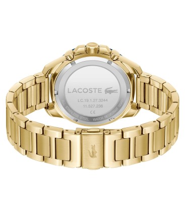 Reloj multifunción Lacoste de acero dorado con esfera azul marino