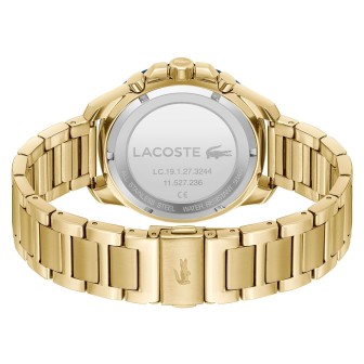 Lacoste multifunction watch in gold-plated steel with navy blue dial