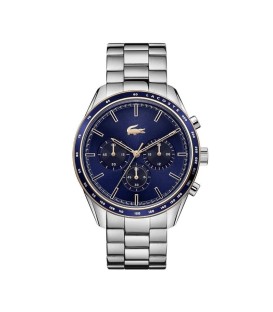 Lacoste Boston Silver & Blue Chronograph Watch