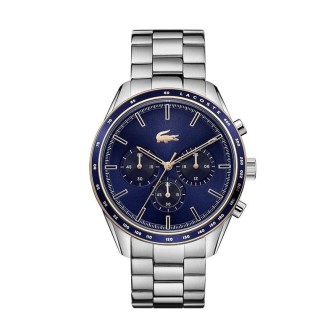 Lacoste Boston Silver & Blue Chronograph Watch