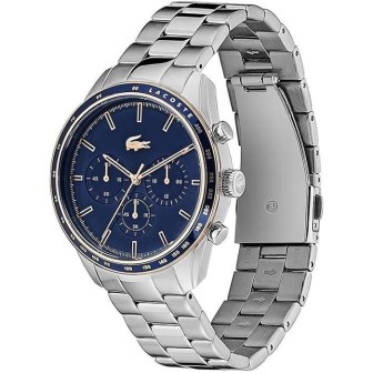 Lacoste Boston Silver & Blue Chronograph Watch
