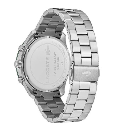 Lacoste Boston Silver & Blue Chronograph Watch