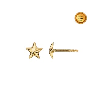 STAR EARRING IN 18KT GOLD WITH SCREW CLASP