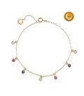 PULSERA EN ORO 18KT CON 7 CIRCONITAS DE COLOR DE 3MM