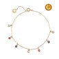 18KT GOLD BRACELET WITH 7 COLORED ZIRCONIAS OF 3MM. 18KT GOLD BRACELET WITH 7 COLORED ZIRCONIAS OF 3MM.