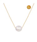 NECKLACE WITH PEARL IN 18KT GOLD, INVISIBLE SETTING