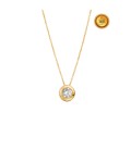 NECKLACE WITH ZIRCONIA IN CHATON MOUNTED IN 18KT GOLD