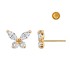 BUTTERFLY EARRINGS WITH ZIRCONIA IN 18KT GOLD WITH PRESSURE CLASP