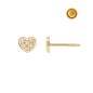 HEART SHAPED EARRINGS WITH ZIRCONIA IN 18KT GOLD WITH SCREW BACK CLOSURE
