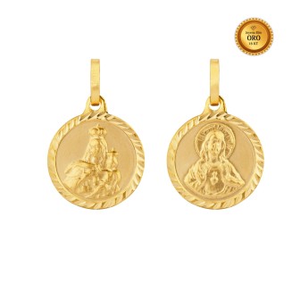 MEDALLA ESCAPULARIO 12MM EN ORO 18KT