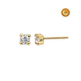 PENDIENTE  18KT ORO CIRCONITA 4MM ROSCA