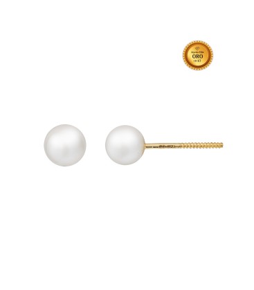 EARRING 18KT GOLD PEARL 4MM THREAD