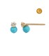 18KT GOLD EARRINGS WITH TURQUOISE AND ZIRCONIA WITH SCREW BACK CLASP